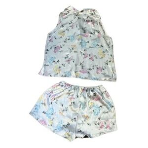 Silky Floral Pajama Set in Pastel Multicolor